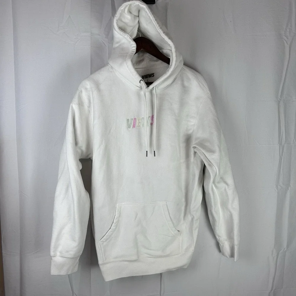 Views Podcast‎ Hoodie Mens Large Pullover Welcome Back Embroidered Sweatshirt